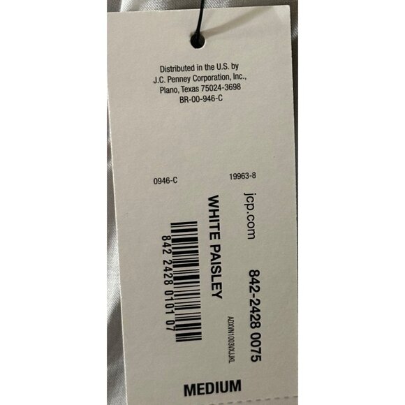 a.n.a A New Approach Ruffled White Paisley Blouse 100% Rayon Women's Size Medium - Picture 7 of 15